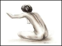 Femme II  40X40  65�  crayon sur papier canson