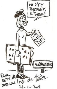Caricature r&eacute;alis&eacute;e par mon ami Claude Turier lors d'une soir&eacute;e &agrave; Montmartre
