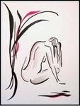 S&eacute;r&eacute;nit&eacute;  24X30  50�  Encre de chine sur papier