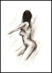 Femme VI  40X50  70�  crayon sur papier canson