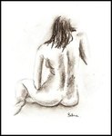 Femme IV  40X40  65�  crayon sur papier canson