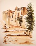 En arrivant aux Baux-de-Provence  40X50  